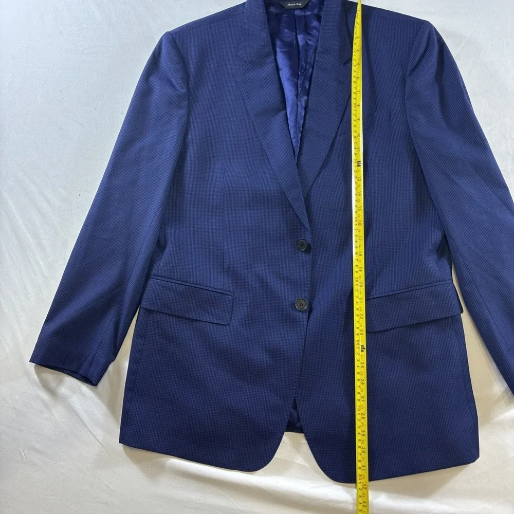 Paul Smith London The Byard Checkered Wool Blazer Men's 42R Blue Made In Italy